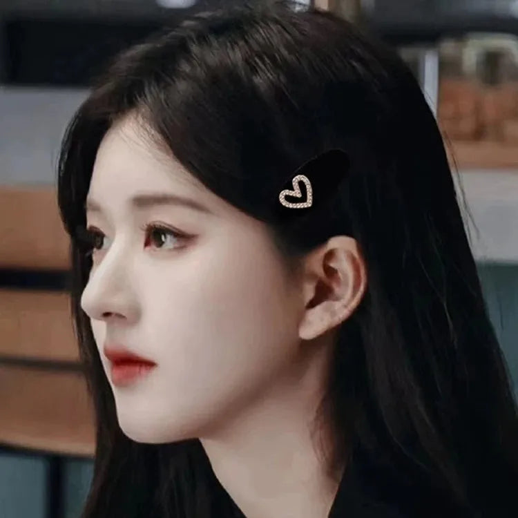 Rhinestone oval hair clip pin for girl women accessories makeup kpop sweets cute leading fashion trendy mini barrette crab 2025